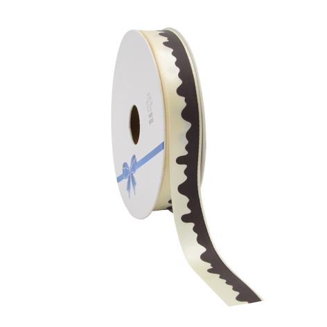 25m reel.jpg Dripping Chocolate Ribbon; Cream